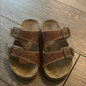 Brown Sandals with Buckle Straps